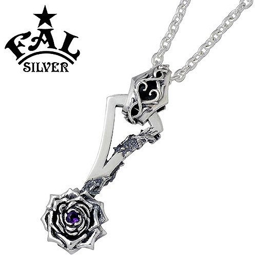 パープルローズ シルバー ネックレス